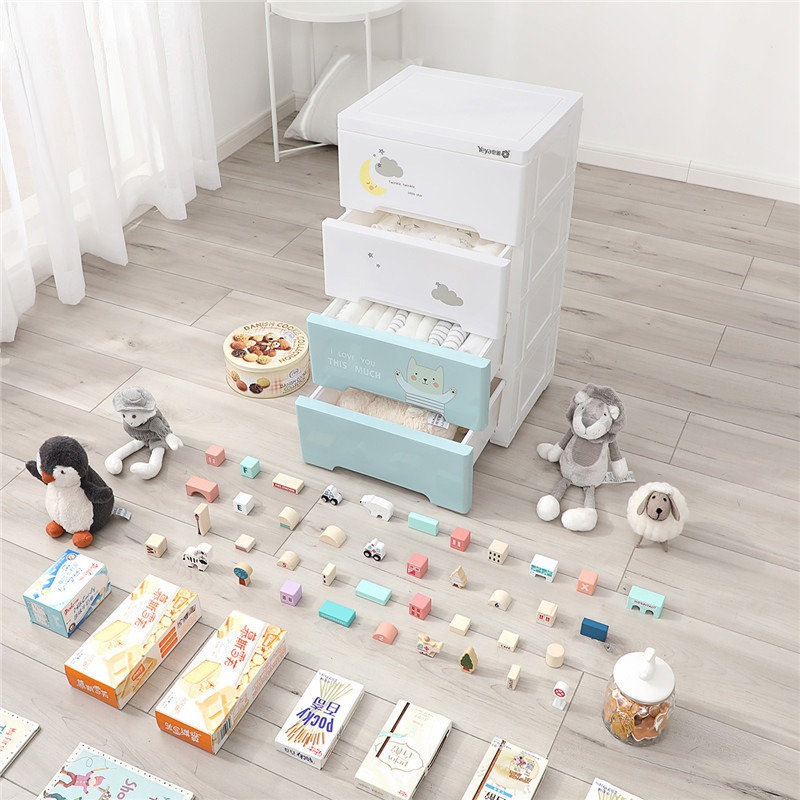 Baby Clothing Wardrobe - Babykleiderschrank, Haushalts-Doppeltür-Kinderkleiderschrank, Kunststoff-Spielzeug- und Kleiderschrank mit