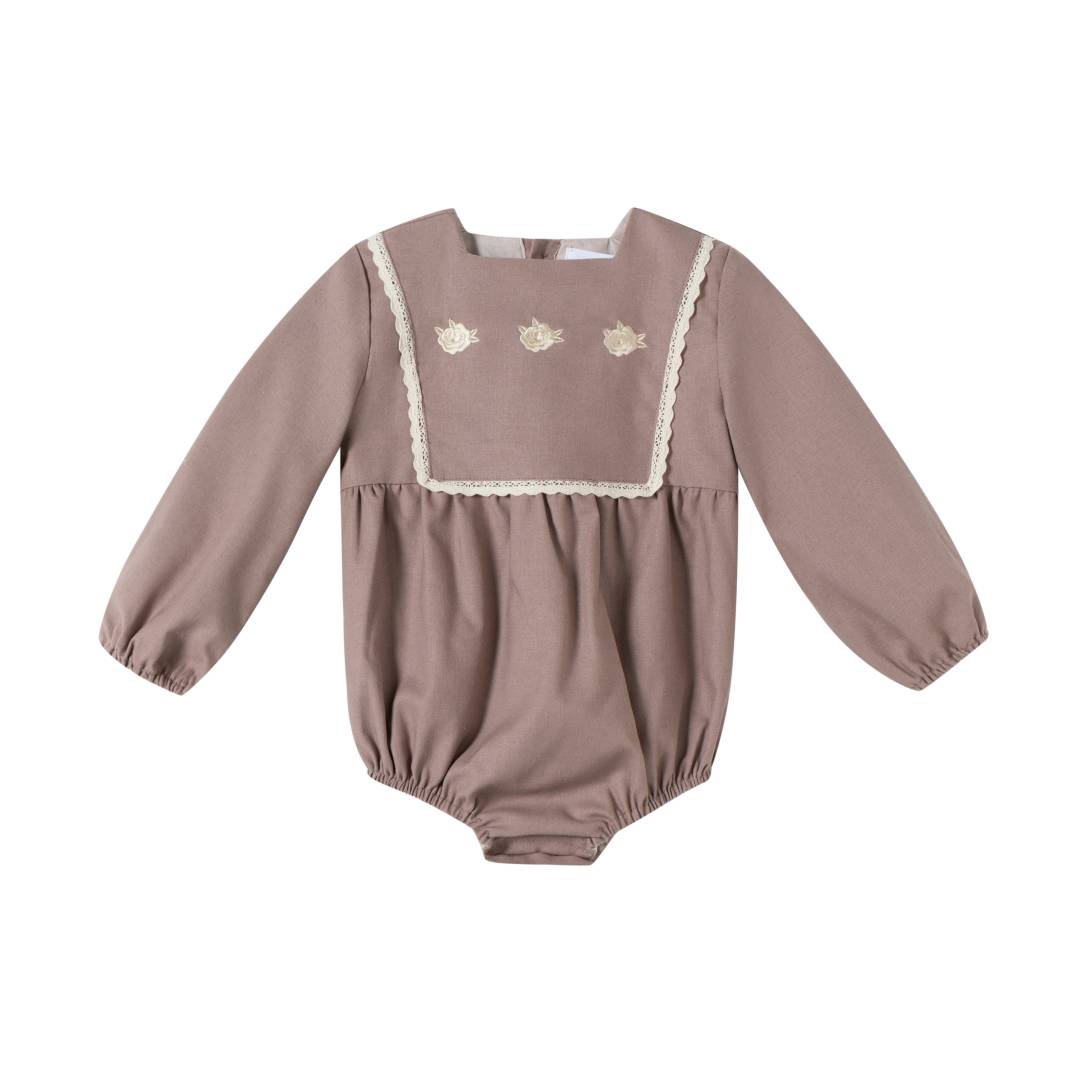 Baby Clothing High Quality - Kinder Baumwoll-Leinen-Kleidung Bestickter Baby-Strampler mit Spitze