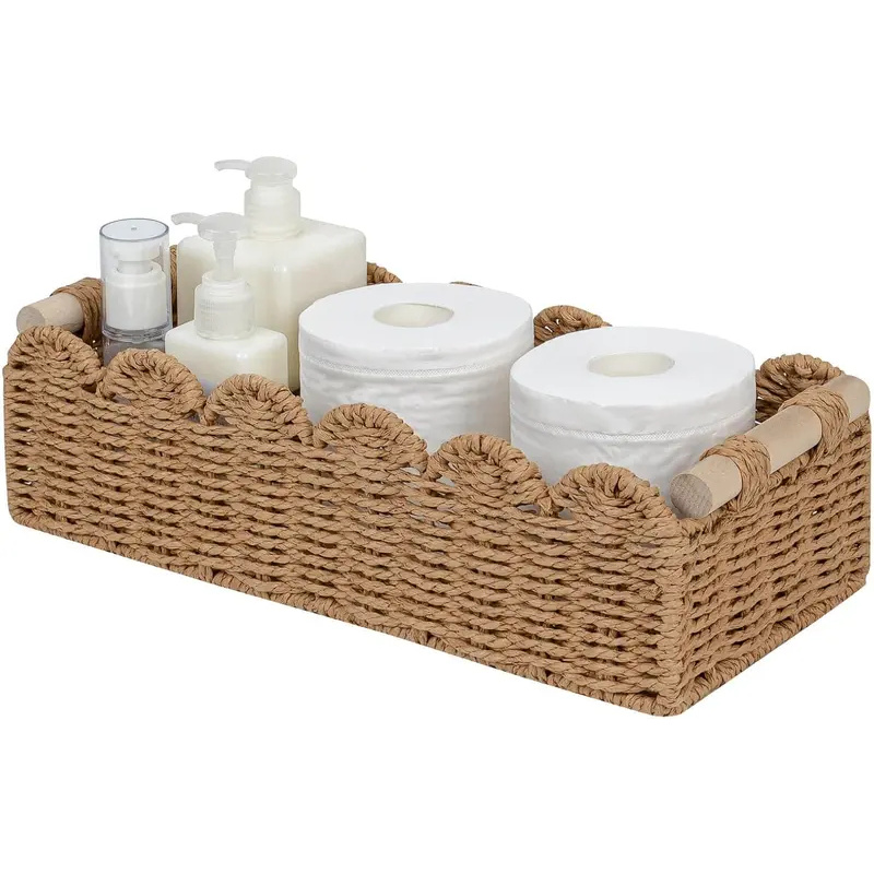 Baby Clothing Basket - Papierseil-Toilettenpapierkorb mit Wellenkante, Heimdekoration für über