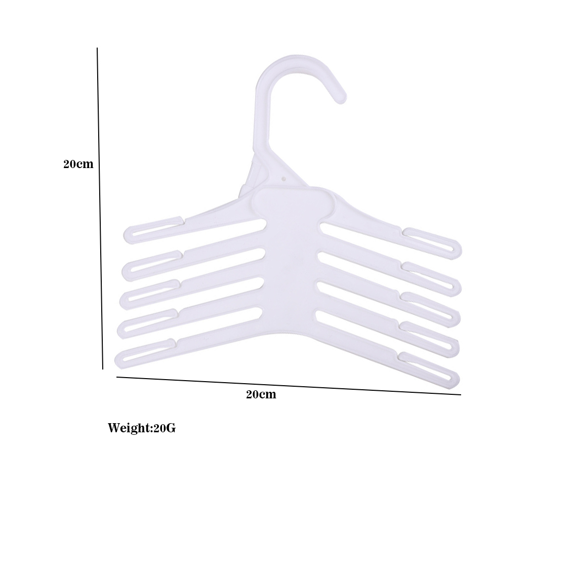 Baby Clothing Layers - Weißer 20-teiliger rutschfester Hosenbügel aus Kunststoff,