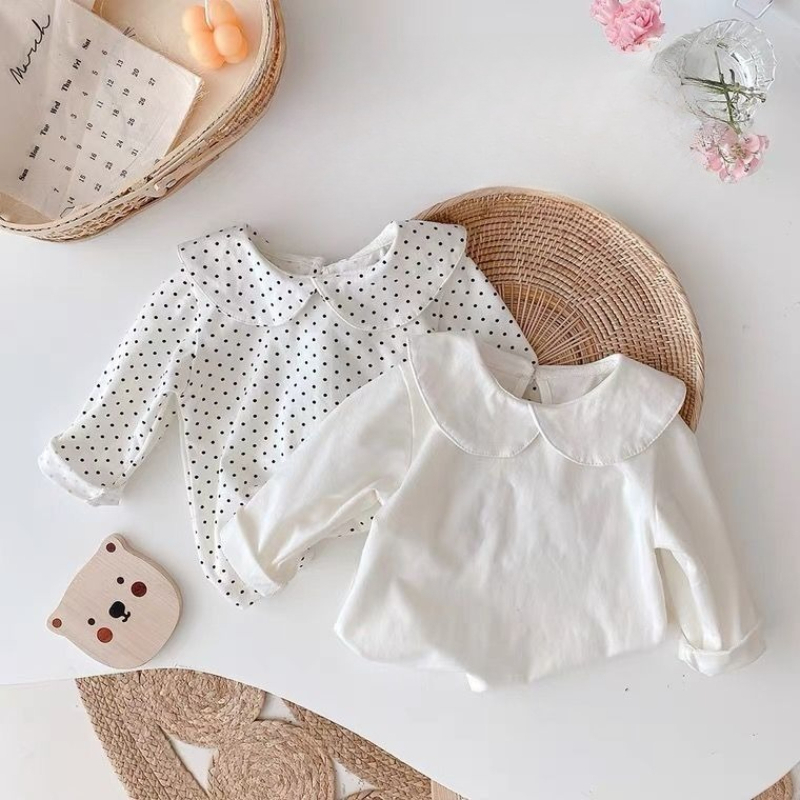 Baby Clothing Layers - Mädchen Langarm-T-Shirt Frühling Herbst Weißkragen-Oberteil Baby