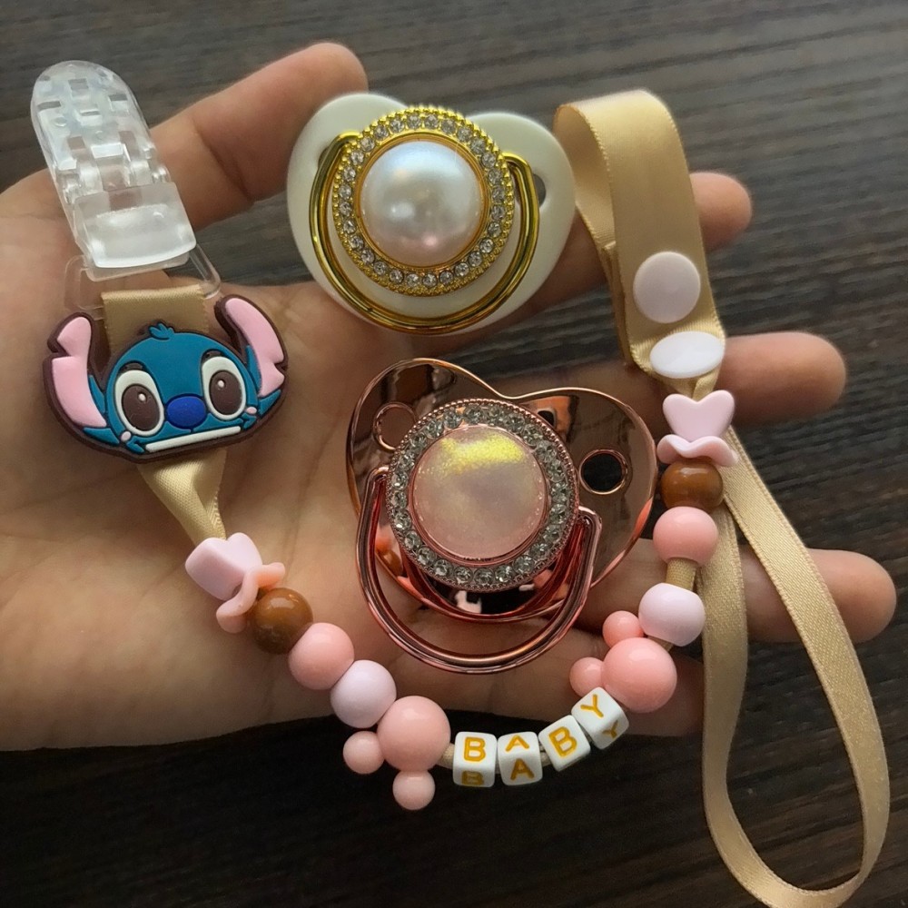 Newborn Gift Set - Niedlicher Kawaii Schnullerclip & Beißring für