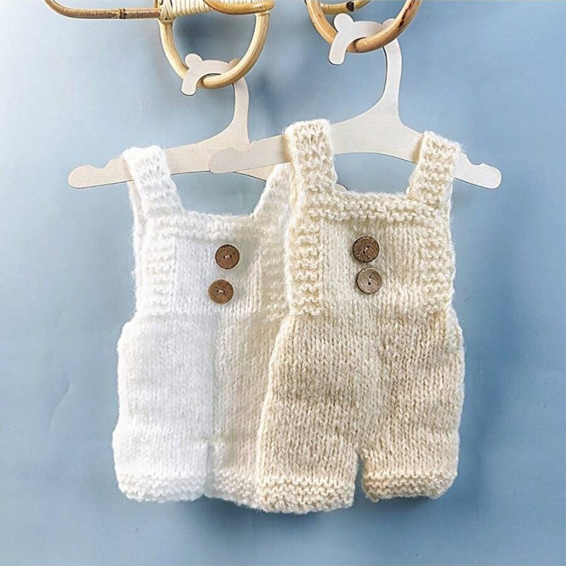 Baby Clothing Set - Neugeborenen-Fotografie-Requisiten, weicher Mohair-Strick-Strampler, Shorts-Set, Baby-Jungen-Mädchen-Fotoshooting-Outfit, Studio-Kleidung,