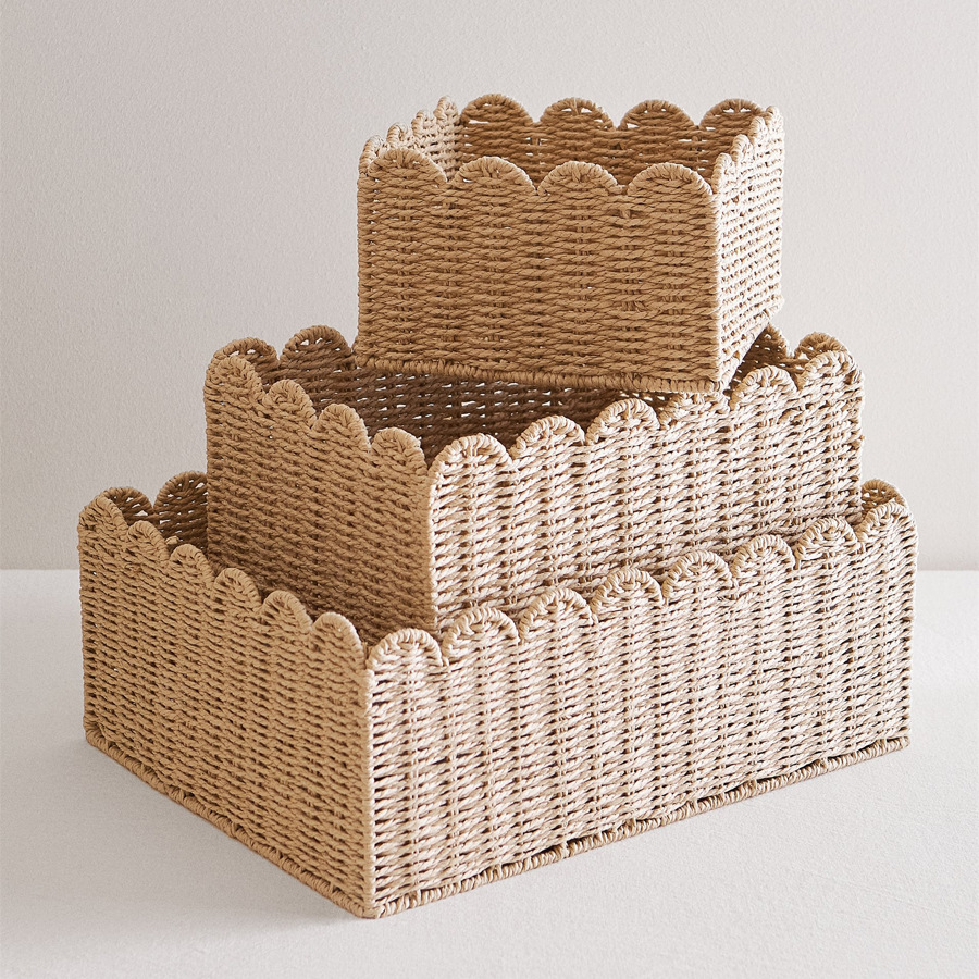 Baby Clothing Basket - Papier Seil Gewebt Lagerung Korb Große